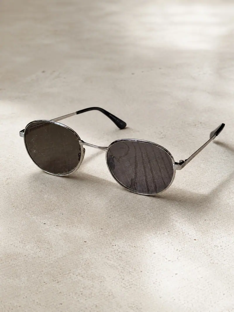 Saint Laurent — Round Silver Sunglasses