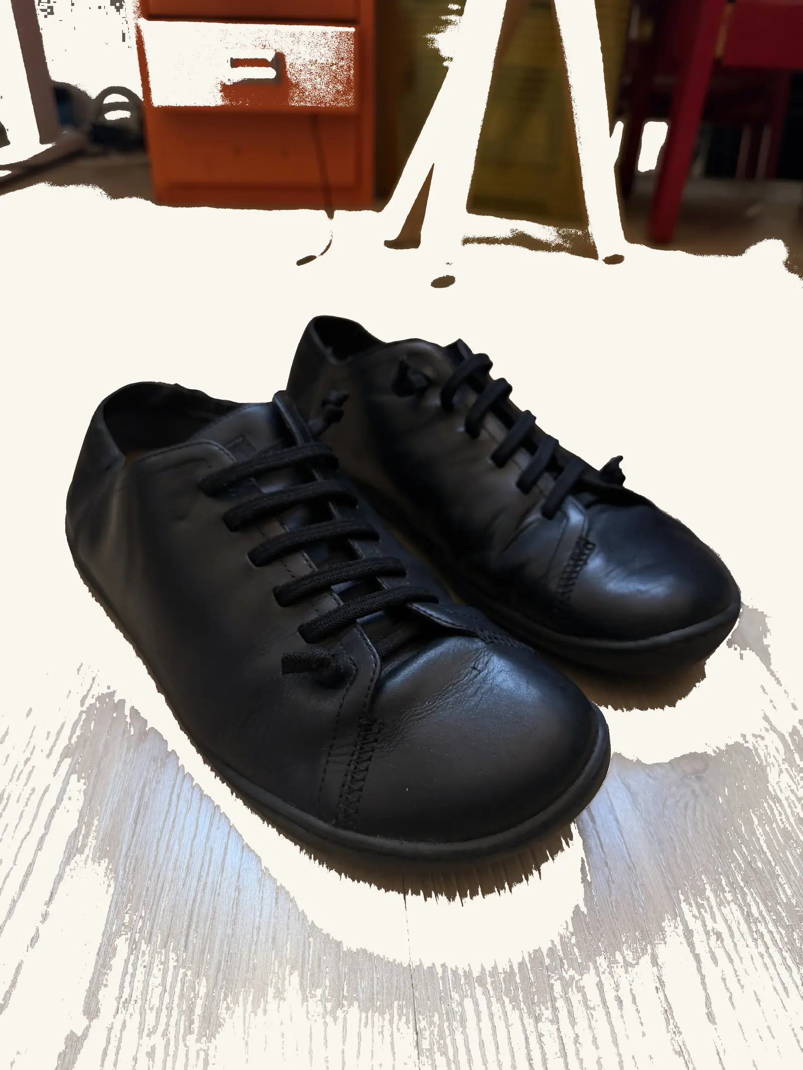 Camper Peu Cami shoes, black leather, size 43