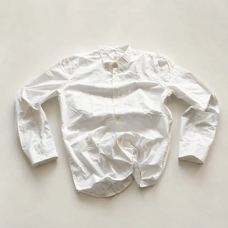 Diesel — White Tone-on-Tone Embroidered Shirt