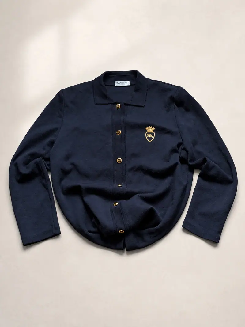 Burberrys of London — Navy Merino Cardigan