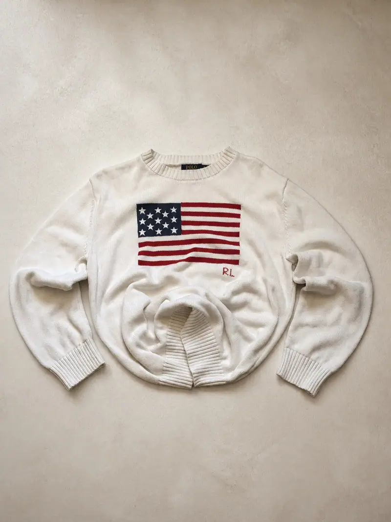 Ralph Lauren — White USA Flag Jumper