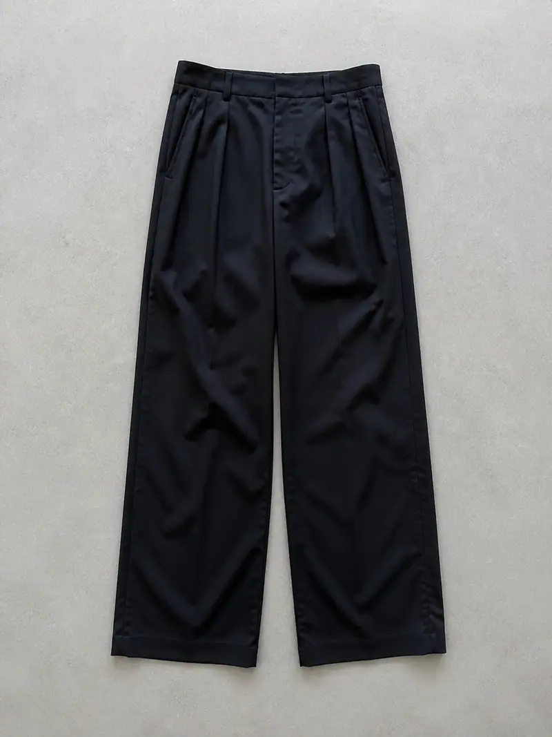 Massimo Dutti Black Suit Set Blazer Trousers Buckle Detail Size 38