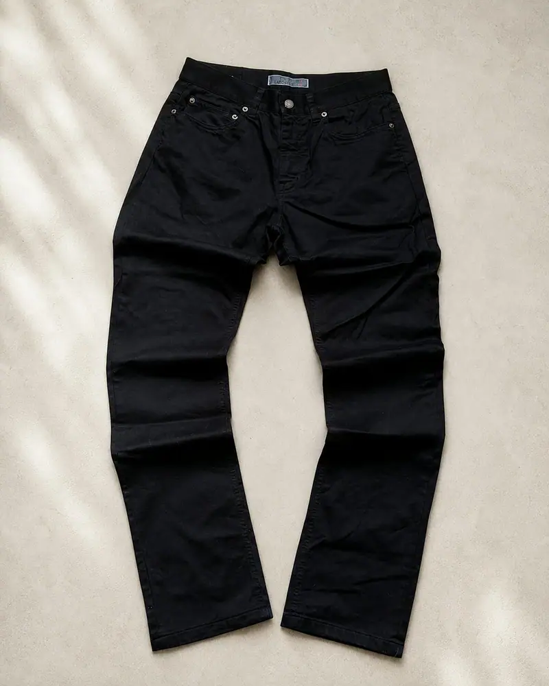 Lacoste straight jeans, black, leather crocodile patch, W33 L34
