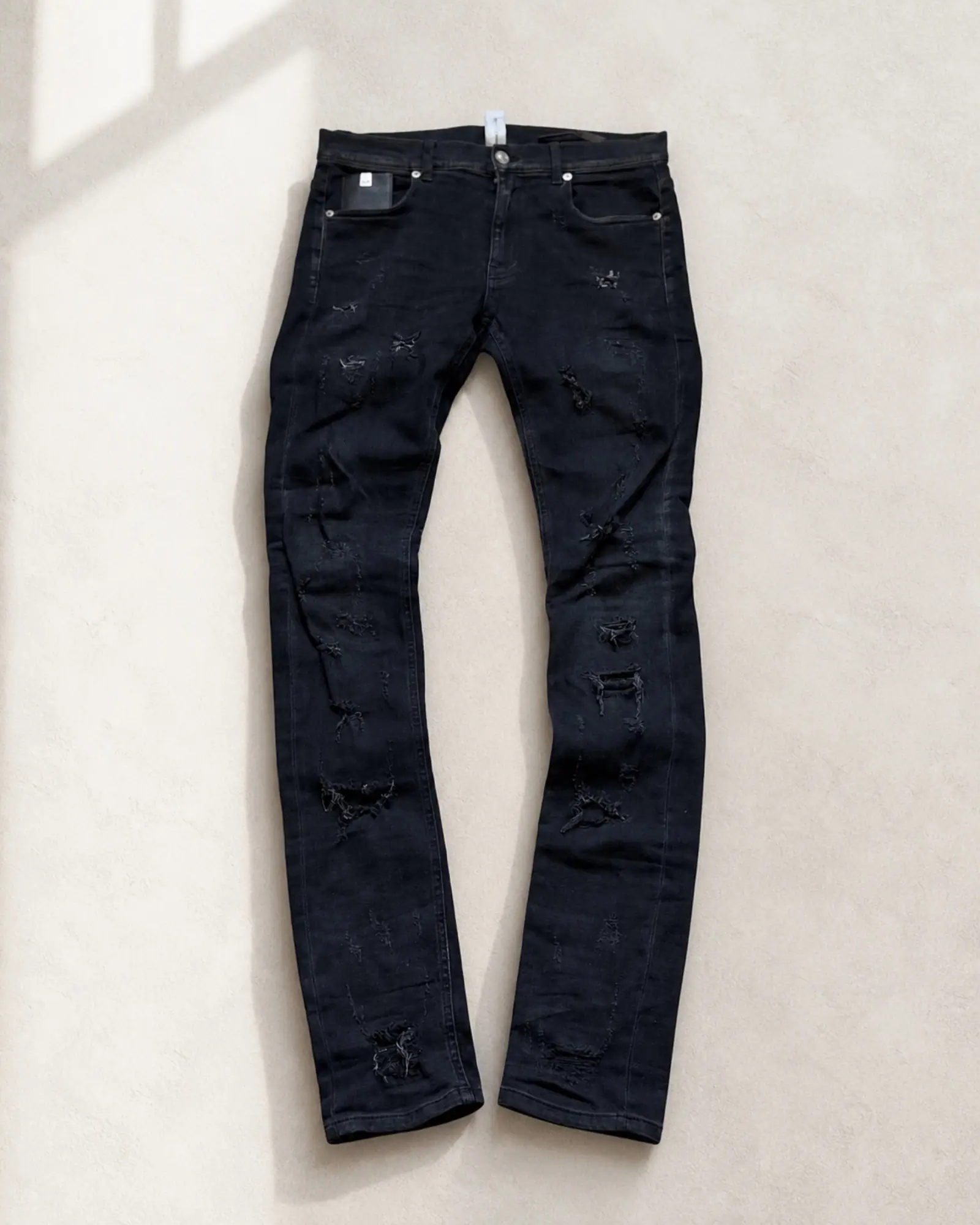 1017 ALYX 9SM — Destroyed Black Skinny Jeans