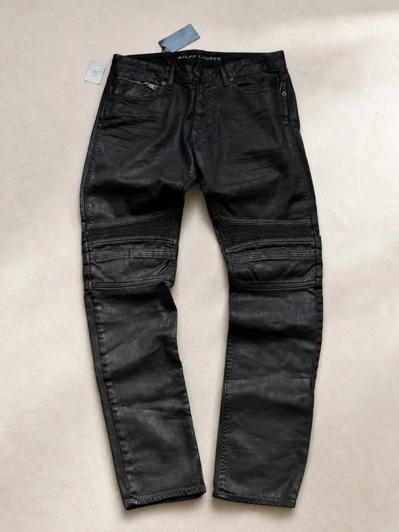 Ralph Lauren — Vaquero moto negro encerado